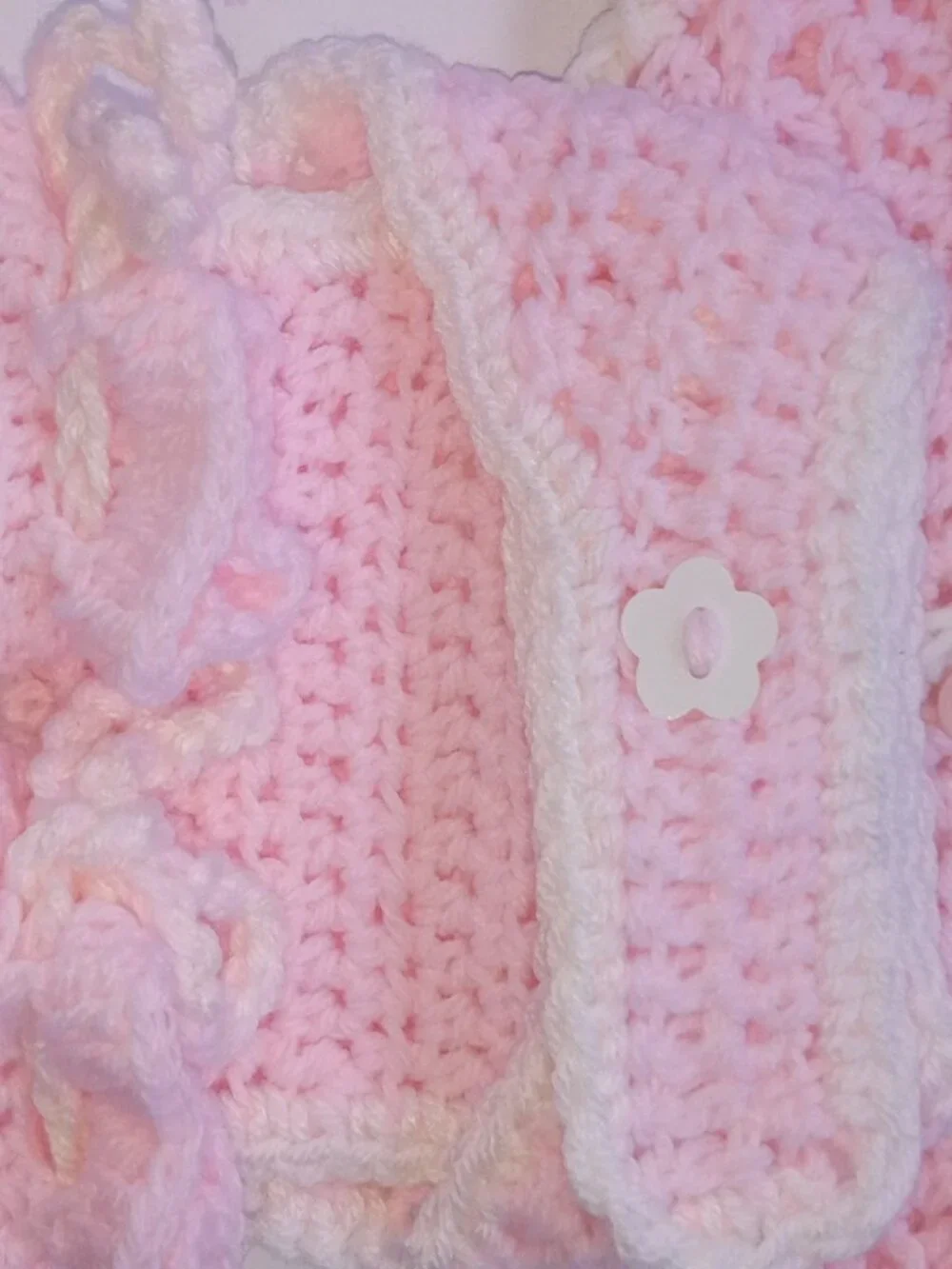 Handmade/Crochet Baby Girl Pink outfit Set 0-3 Months